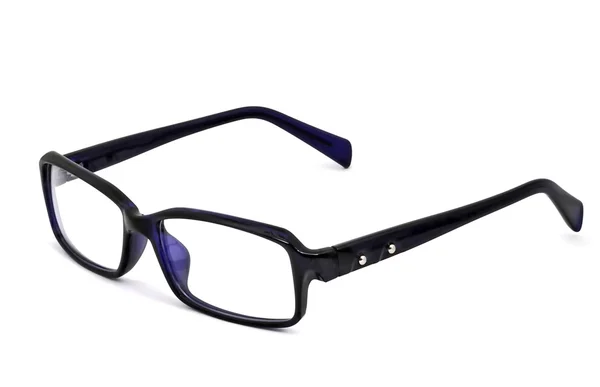 Gafas modernas con reflexión sobre fondo blanco Fotos De Stock