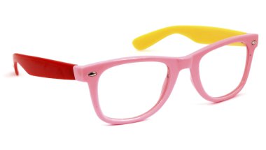 Modern glasses with reflection over white background clipart