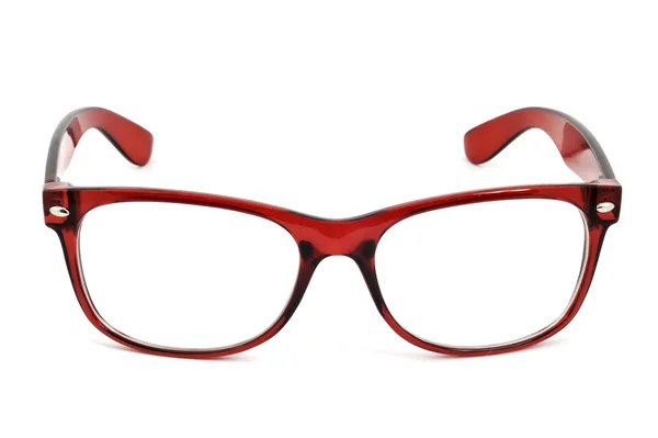 Modern szemüveg tükörképe felett fehér háttér — Stock Fotó