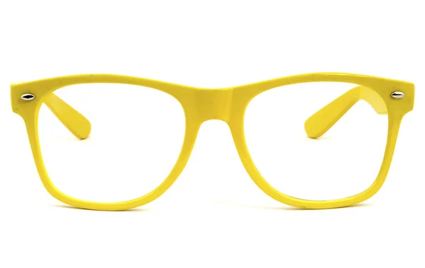 Μοντέρνα γυαλιά με προβληματισμό πάνω από το λευκό φόντο Εικόνα Αρχείου