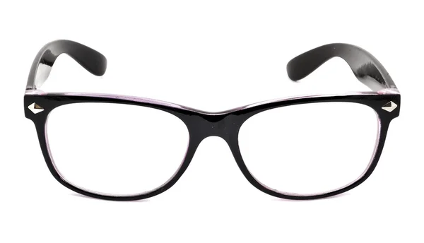 Occhiali moderni con riflesso su sfondo bianco — Foto Stock