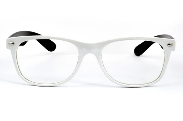 Moderní brýle s reflexe nad bílým pozadím — Stock fotografie