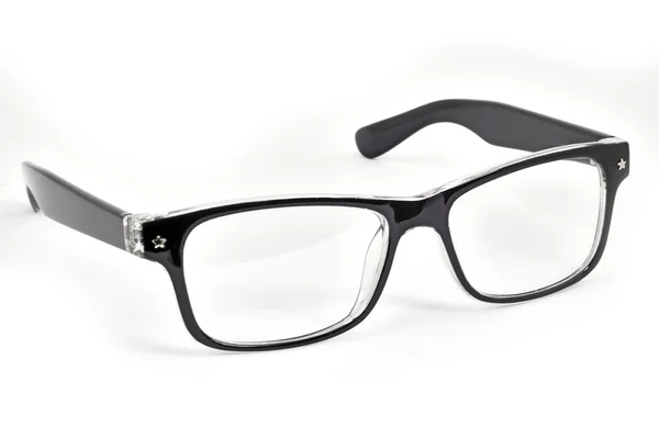 Moderne briller med refleksjon over hvit bakgrunn – stockfoto