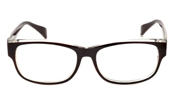 Μοντέρνα γυαλιά με προβληματισμό πάνω από το λευκό φόντο Εικόνα Αρχείου