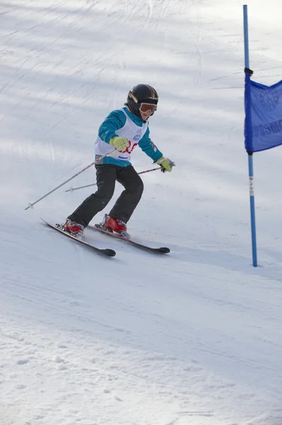 Esquí alpino para niños Fotos de stock libres de derechos