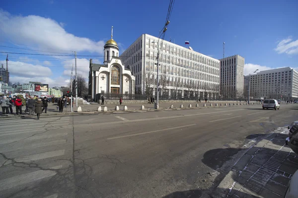 Kaluschskaja-Platz. Moskau. Russland. Stockbild