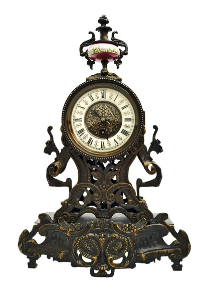Vecchia moda orologio antico isolato su bianco — Foto Stock