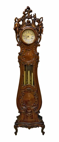 Old fashion antique clock isolated on white — Stock Photo, Image