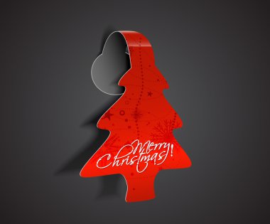 Abstract christmas tree stricker clipart