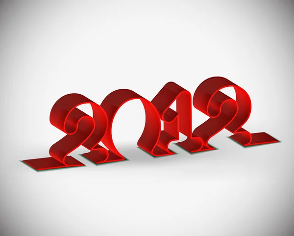 3D şerit yeni yıl 2012 desig — Stok Vektör