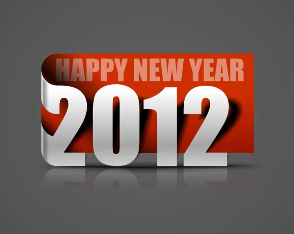 Año nuevo 2012 etiqueta engomada — Vector de stock