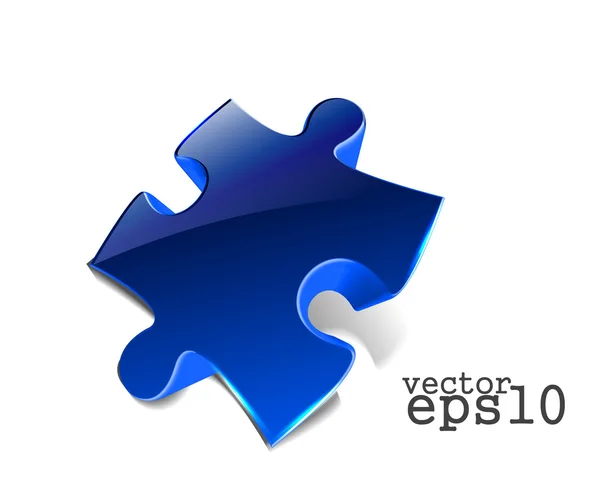 3d glossy puzzle web icon — Stock Vector
