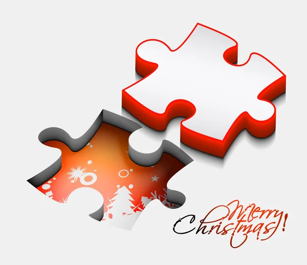 3d christmas puzzle shape — Stock Vector