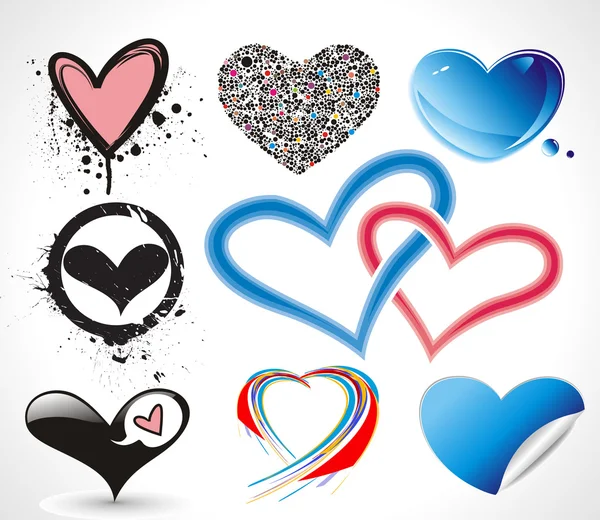 Collection heart vector design — Stock Vector