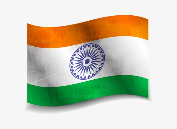 Hindistan bayrağı etiketi — Stok Vektör