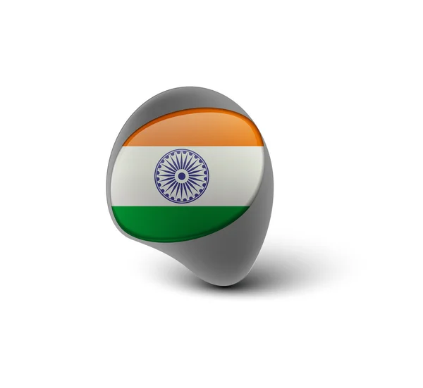 Indien flaggikonen — Stock vektor