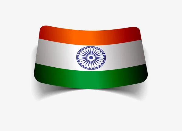 Etiqueta de bandeira da Índia — Vetor de Stock