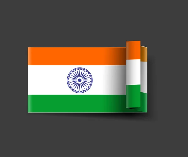 Inde étiquette drapeau — Image vectorielle