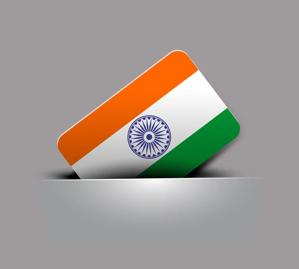 Indien flagga tag — Stock vektor