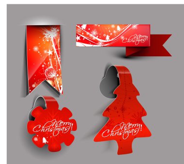 Christmas colorful sticker design clipart