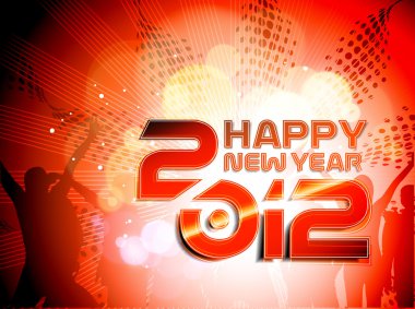 New year 2012 music clipart