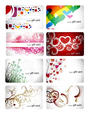 Set of beautiful gift card clipart