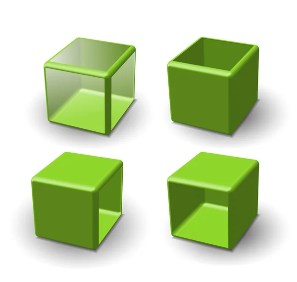 Набор трехмерных кубов — стоковый вектор