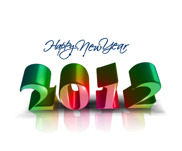 3D mutlu yeni yıl 2012 — Stok Vektör