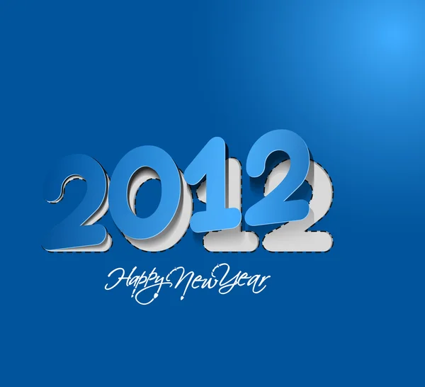 Nový rok 2012 stočený roh papíru — Stockový vektor