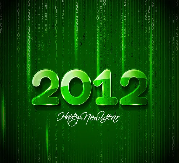 Yeni yıl 2012 matris stil tasarım — Stok Vektör