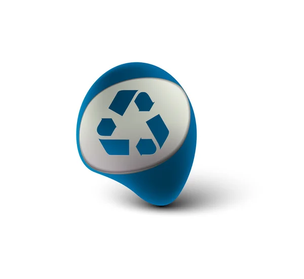 3D Hochglanz-Recycling-Ikone Design — Stockvektor