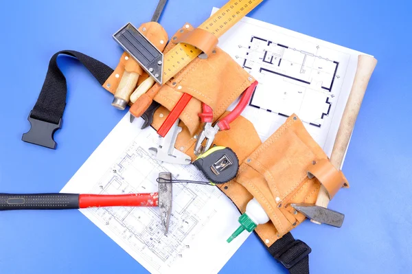 Different carpenter`s work tools — Stock Photo, Image