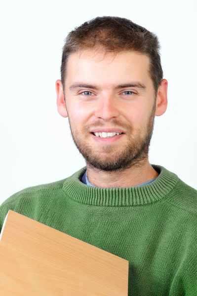 stock image Carpenter holding a wood board