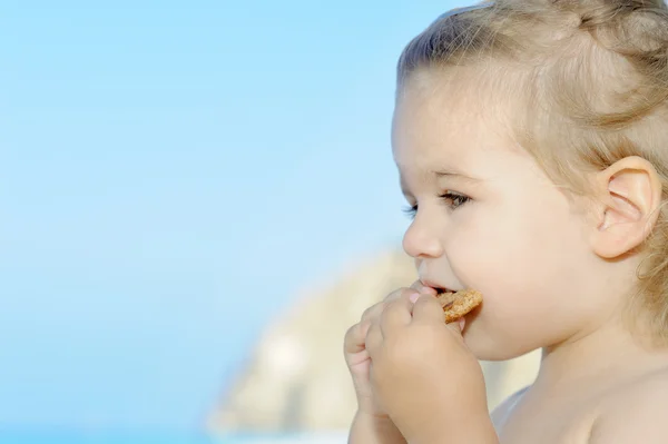 stock image Happy child on the beach