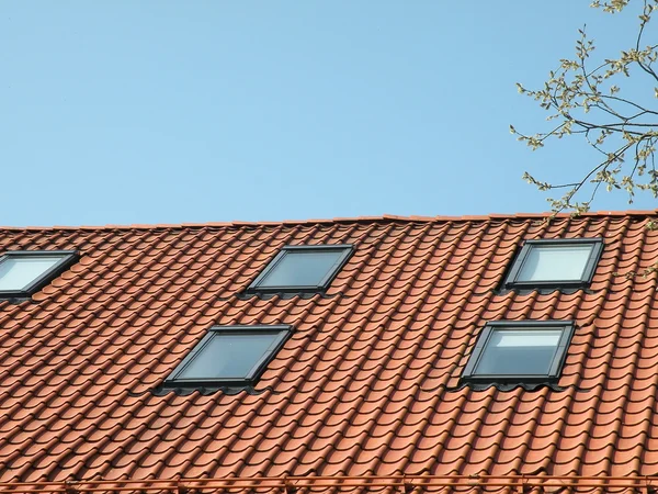 Telhado e janelas — Fotografia de Stock