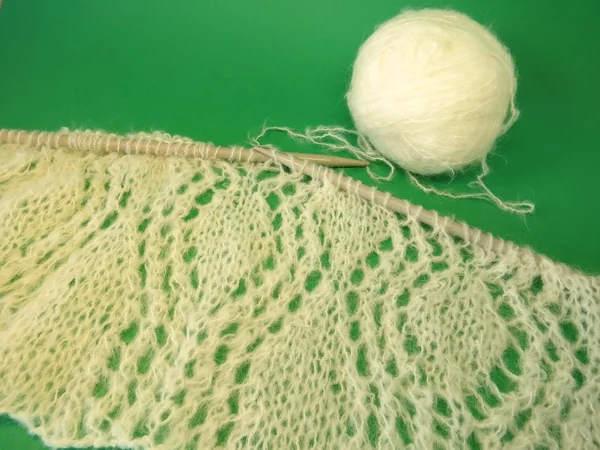 White knitting — Stock Photo, Image
