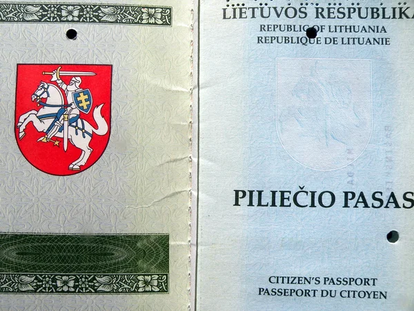 Litván útlevél oldal — Stock Fotó