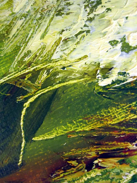 Groen en wit geschilderde abstract — Stockfoto