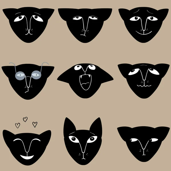 Чорна кішка . — стоковий вектор