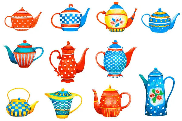 Teapots — Stock Vector