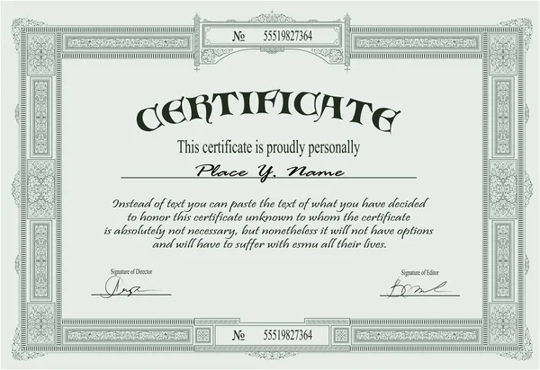 Certificate — Stock Vector