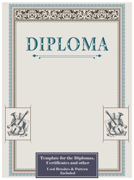 Model van het diploma — Stockvector