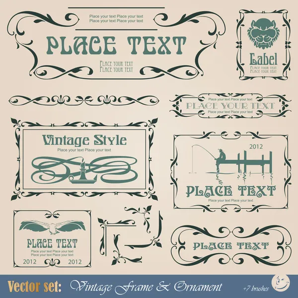 Vintage stílusú keret — Stock Vector