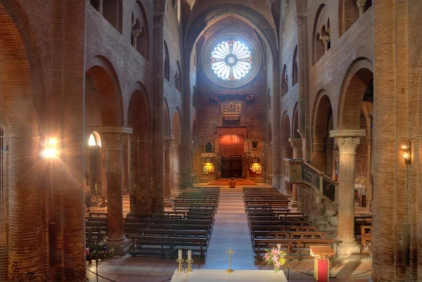 Inside the cathedral of Modena, seen from the altar — Stock Photo, Image