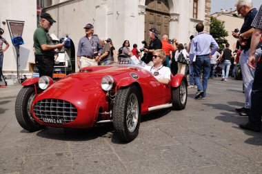 1951 kırmızı ermini siluro spor 1000 miglia eski model araba yarışı Brescia inşa edilmiş.
