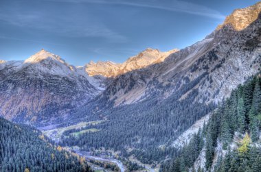 High mountain landscape in Val Chiavenna, Switzerland clipart
