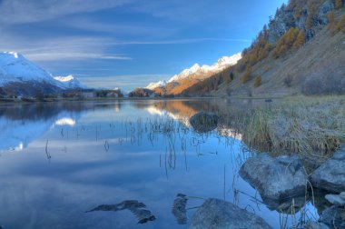 Small lake near Sils, Switzerland clipart