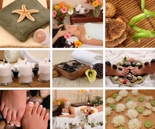 Wellness-Collage — Stockfoto