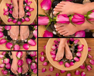 Spa with aromatic roses clipart