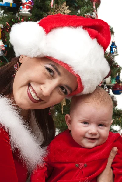 Mamá y bebé Santa Claus — Foto de Stock